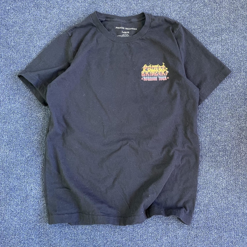 Phoebe Bridgers Shirt Mens Large Black Reunion Tour Band Graphic Tee T-Shirt